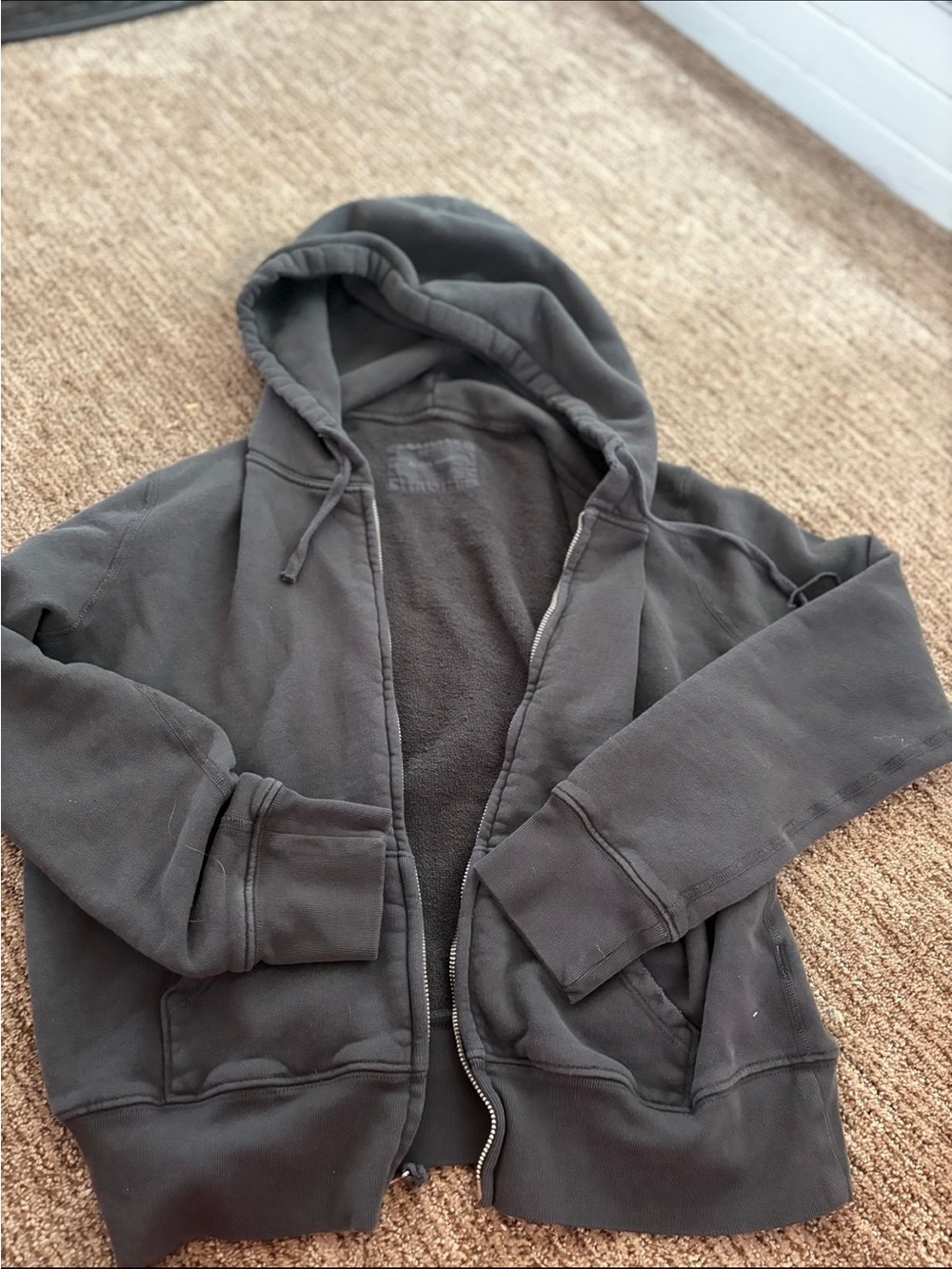 Black Nilie Lotan Callie Zip-Up Hooded Sweatshirt